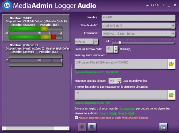 Graba y almacena tus cintas testigo de audio y video.